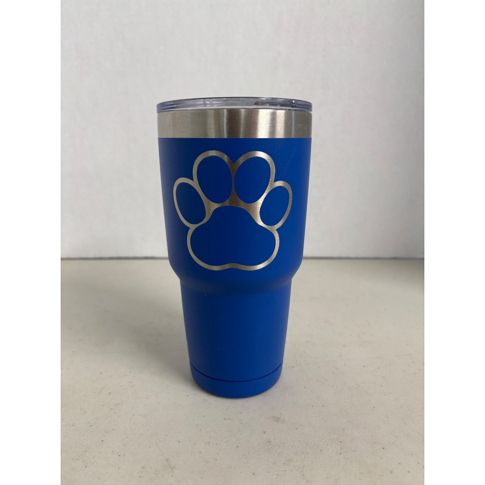Polar Camel‎ 30oz Royal Blue Insulated Tumbler Laser Etched Paw Print Travel Mug